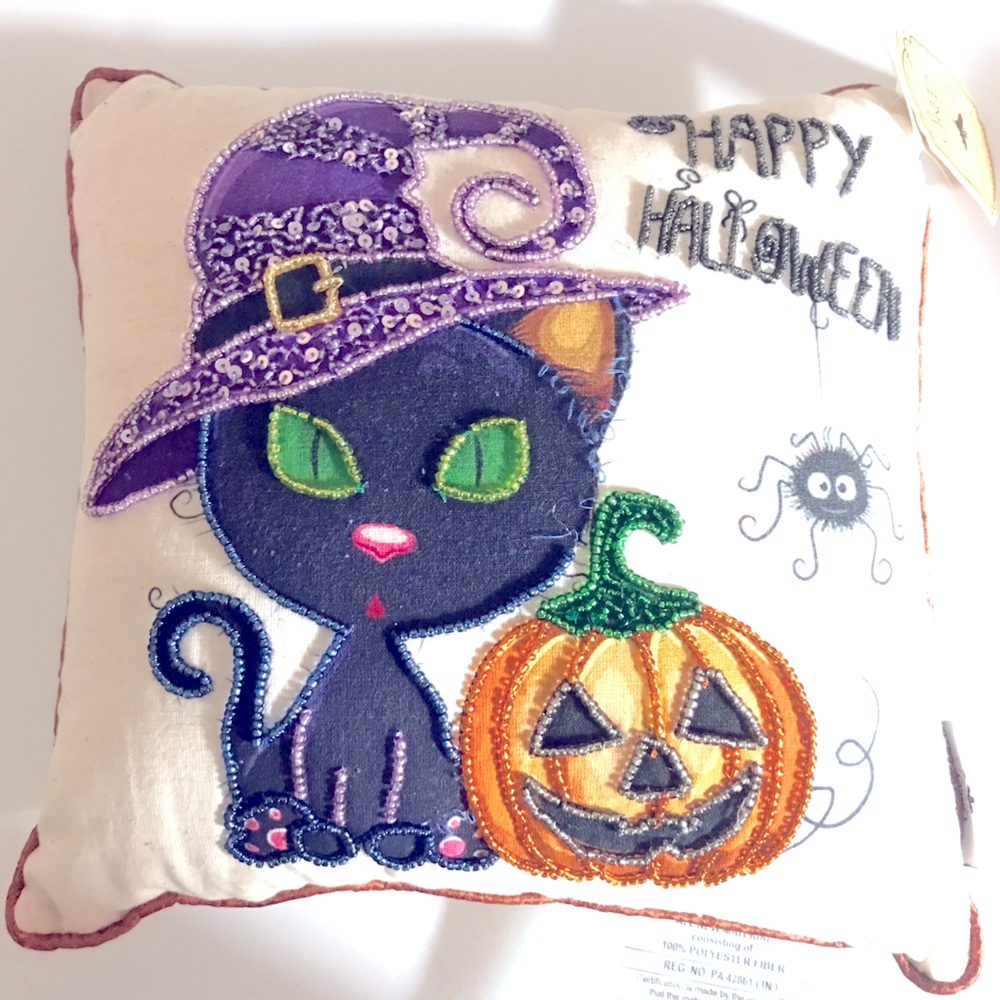 Halloween Witch cat pillow